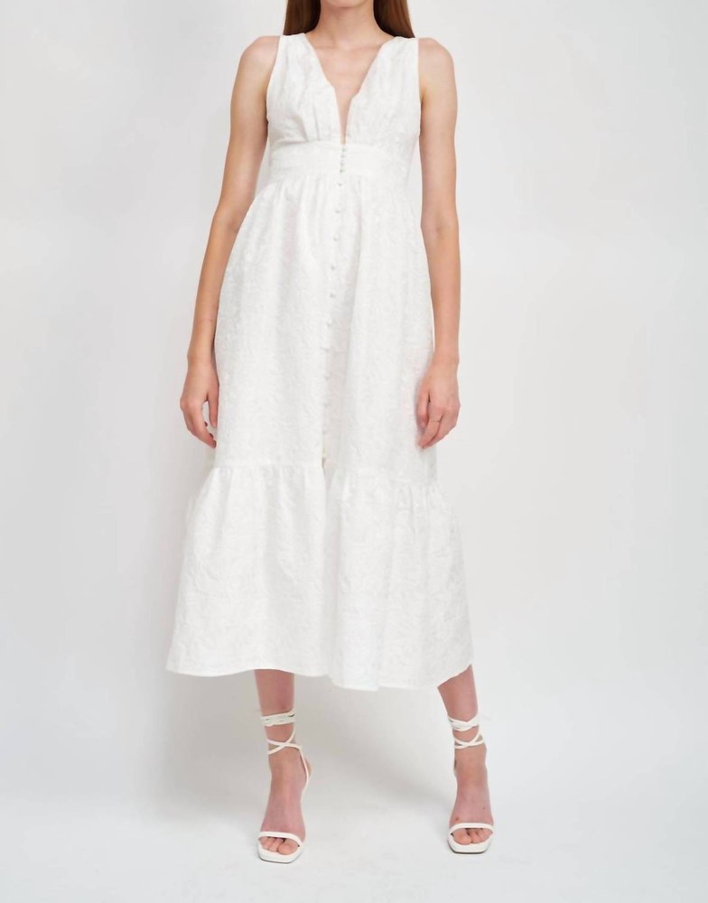 Jacquard Dress In Off White 7764887502908