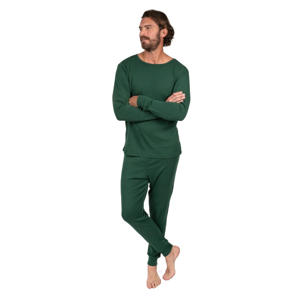 Mens Two Piece Cotton Pajamas Boho Solid Color