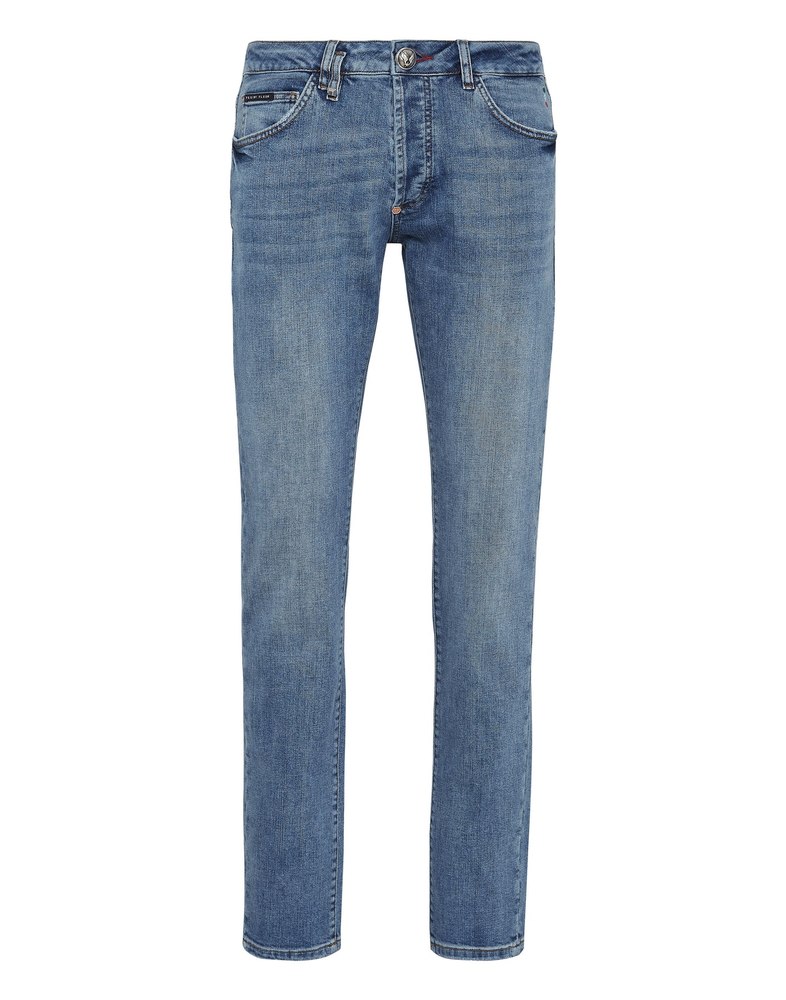 Denim Trousers Super Straight Cut Iconic Plein 7670512386108
