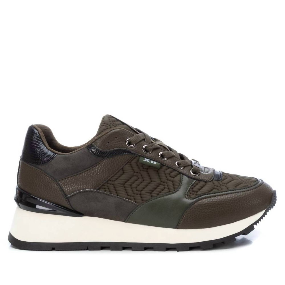 Women’s Padded Textile Sneakers In Khaki 7764975616060