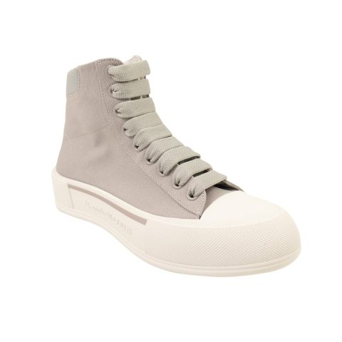 Alexander Mcqueen Deck Plimsoll Hi-Top Sneakers – Gray