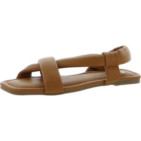 Faux Leather Criss-Cross Slingback Sandals