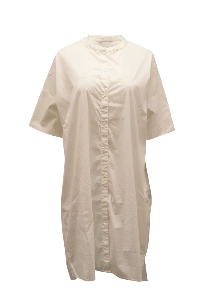 James Perse Button Down Shirt Dress in White Cotton 7765005074492