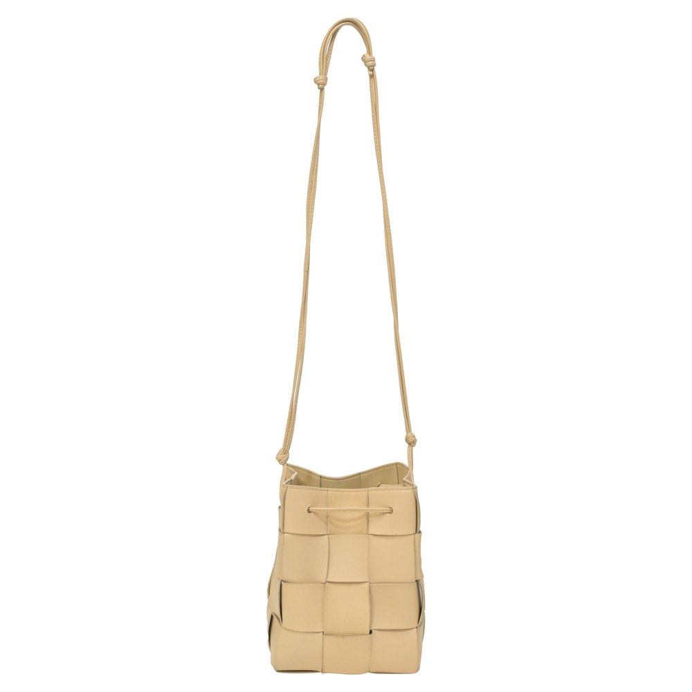 Bottega Veneta Small Cassette Cross Body Bucket Bag in Pastel Yellow Lambskin Leather 7765008416828