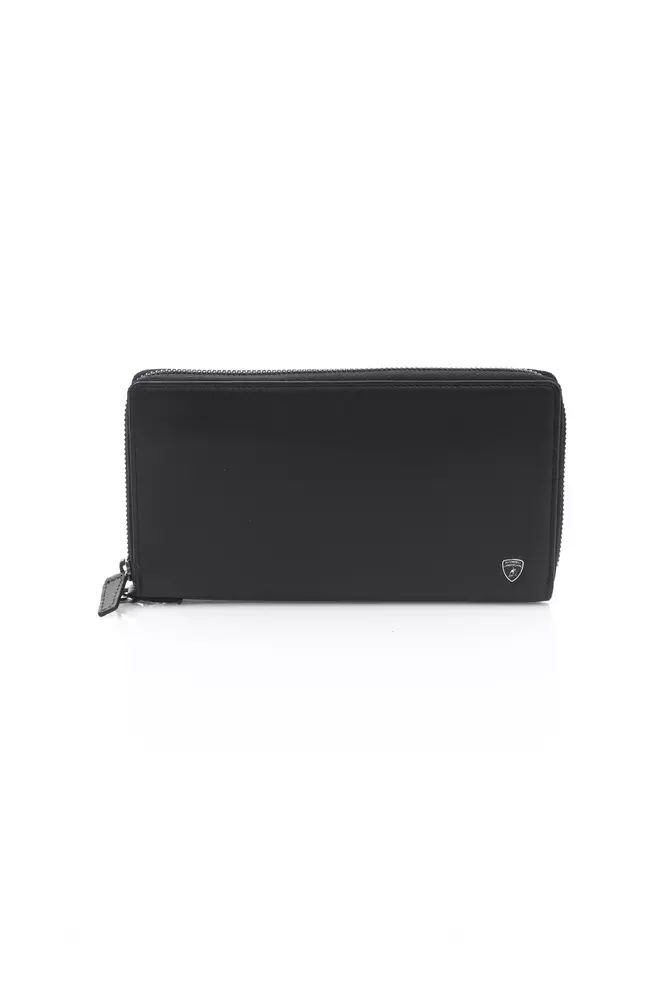Automobili Lamborghini Sleek Calfskin Leather Zip Men’s Wallet