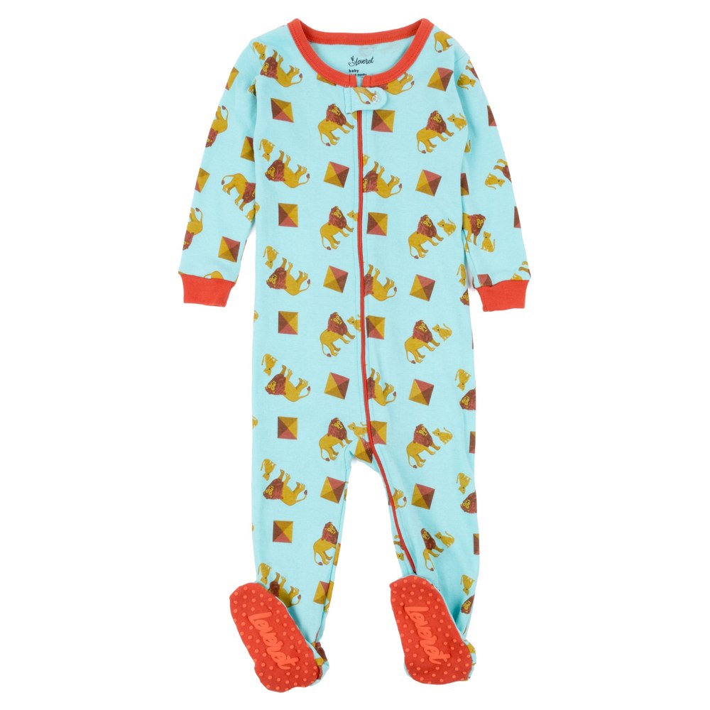 Kids Footed Cotton Pajamas Lion