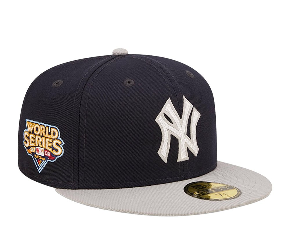 New Era New York Yankees Letterman 59FIFTY Fitted Cap 60296432 – Navy/Grey 7676488024124