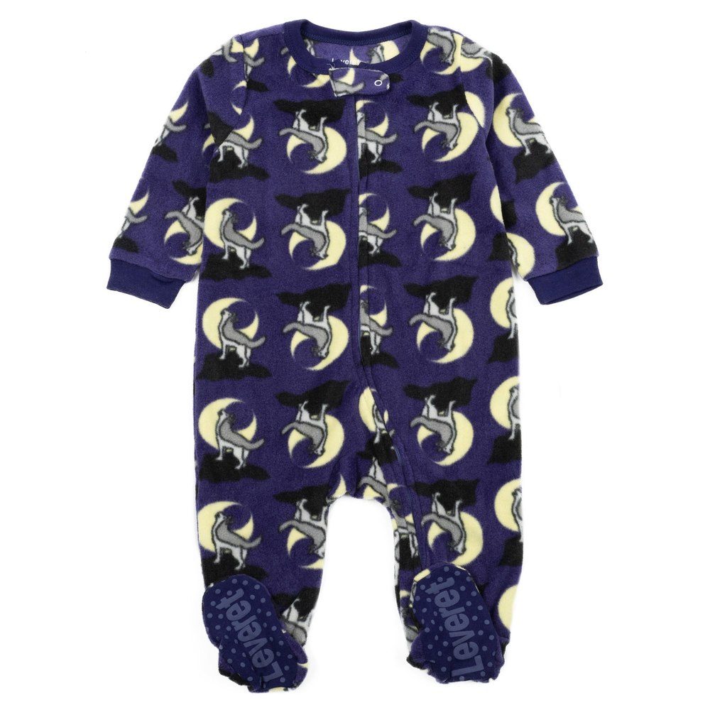 Kids Footed Fleece Pajamas Wolf