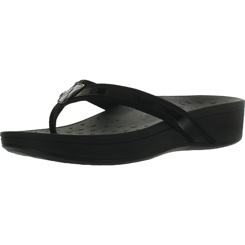 High Tide Leather Wedge Thong Sandals