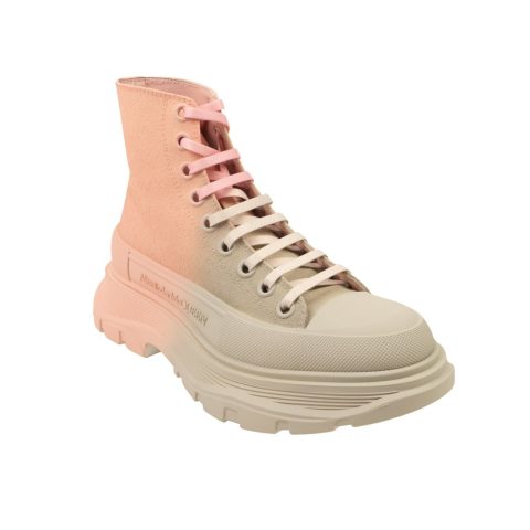 Alexander Mcqueen Two-Tone Tread Combat Boots – Gray/Pink