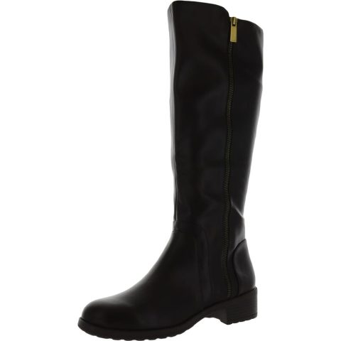 GARRIGAN Faux Leather Zip Up Knee-High Boots