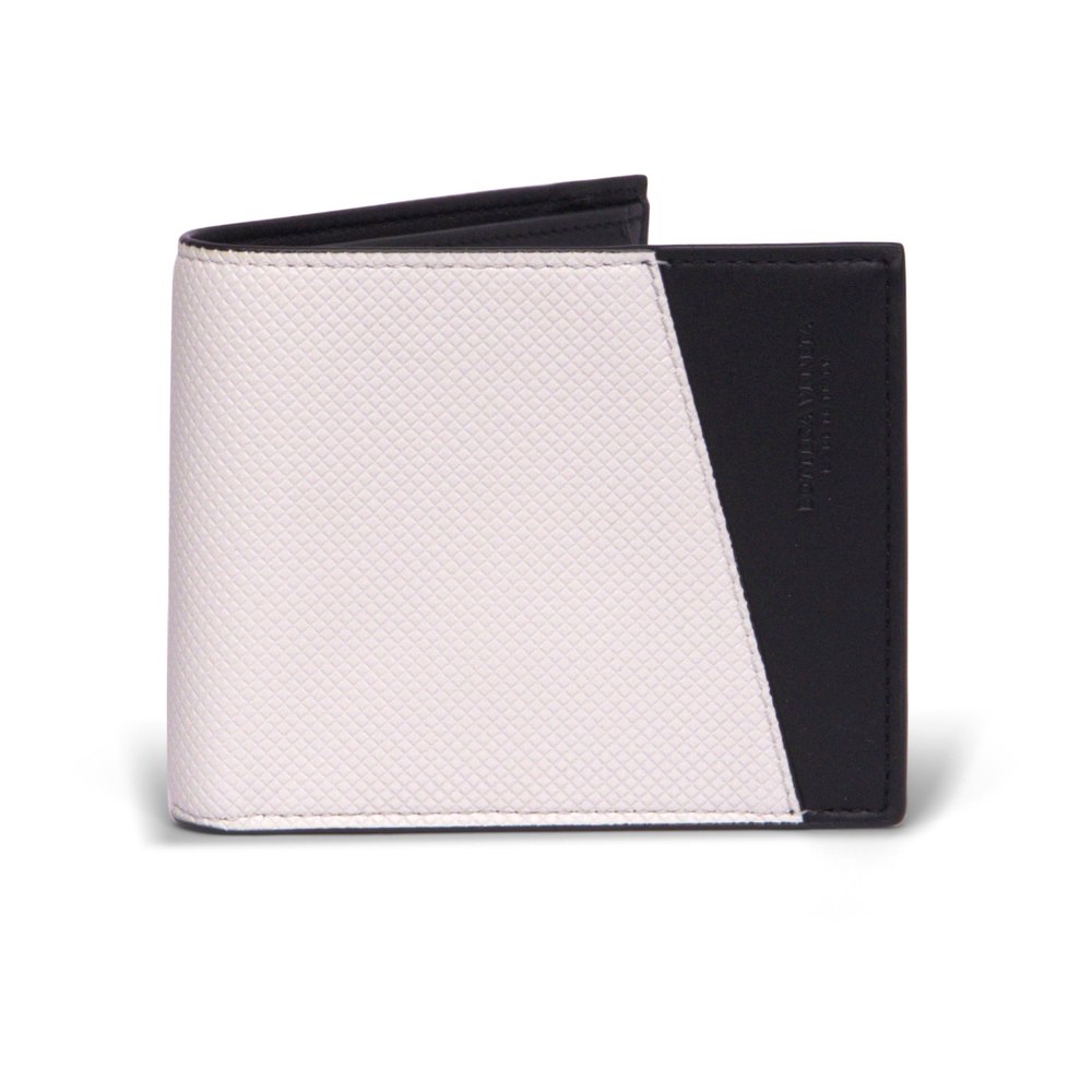 Bottega Veneta Logo Embossed Two Tone Bi-Fold Wallet
