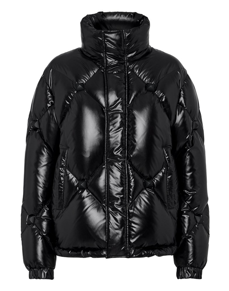Short Puffer Jacket Nylon Rubber Matt 7676516139068
