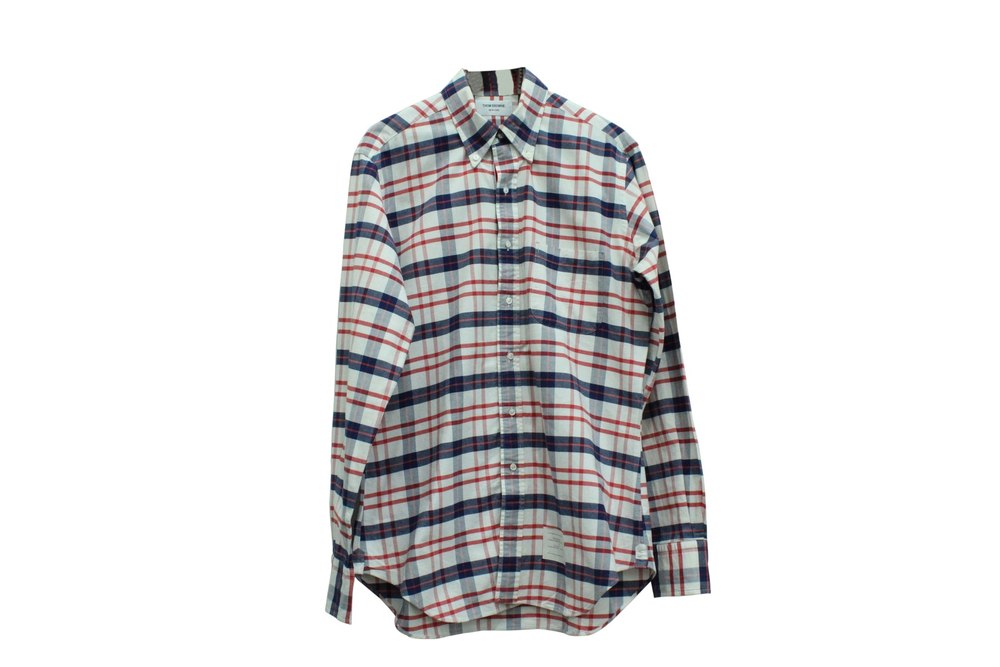 Thom Browne Check-Pattern Shirt in Multicolor Cotton 7766505685052