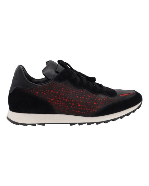 Alexander Mcqueen Larry Sneakers in Black Print Suede, Leather 7766504669244
