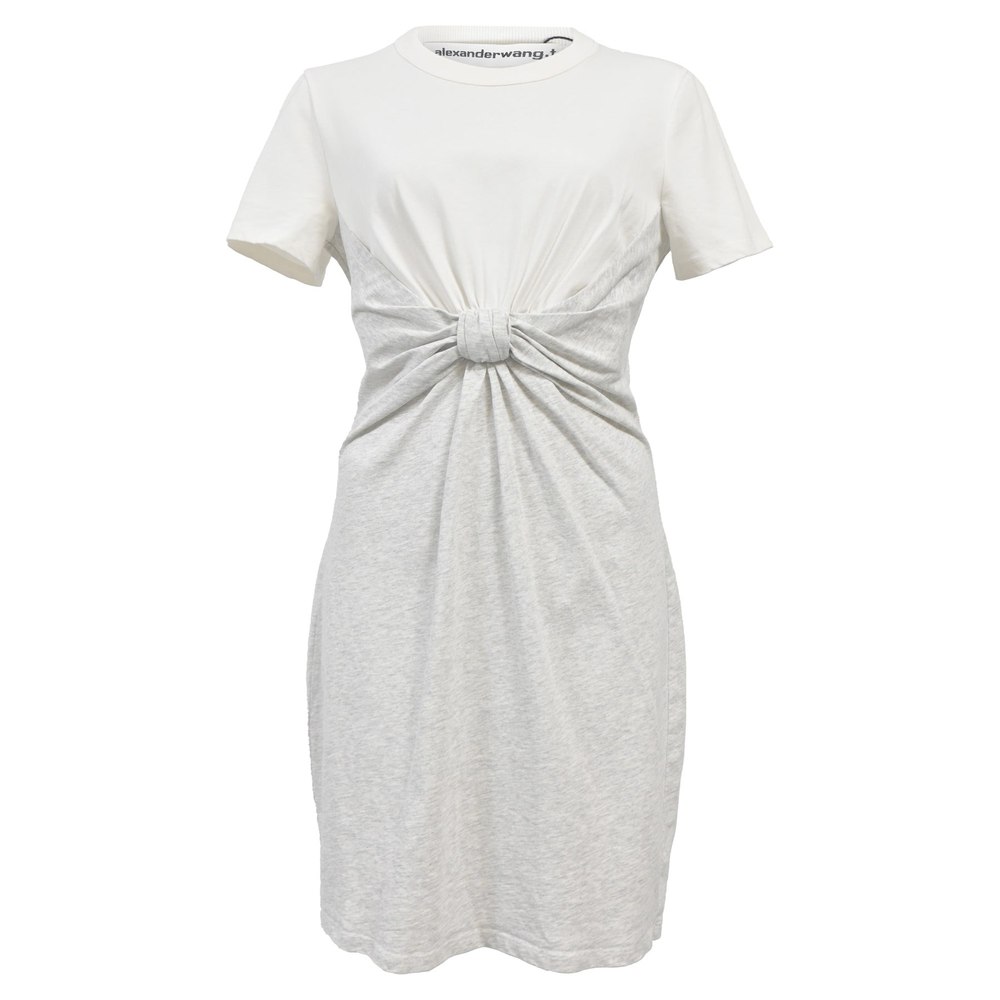 Alexander Wang T Knotted T-shirt Dress In White Cotton 7766510239804