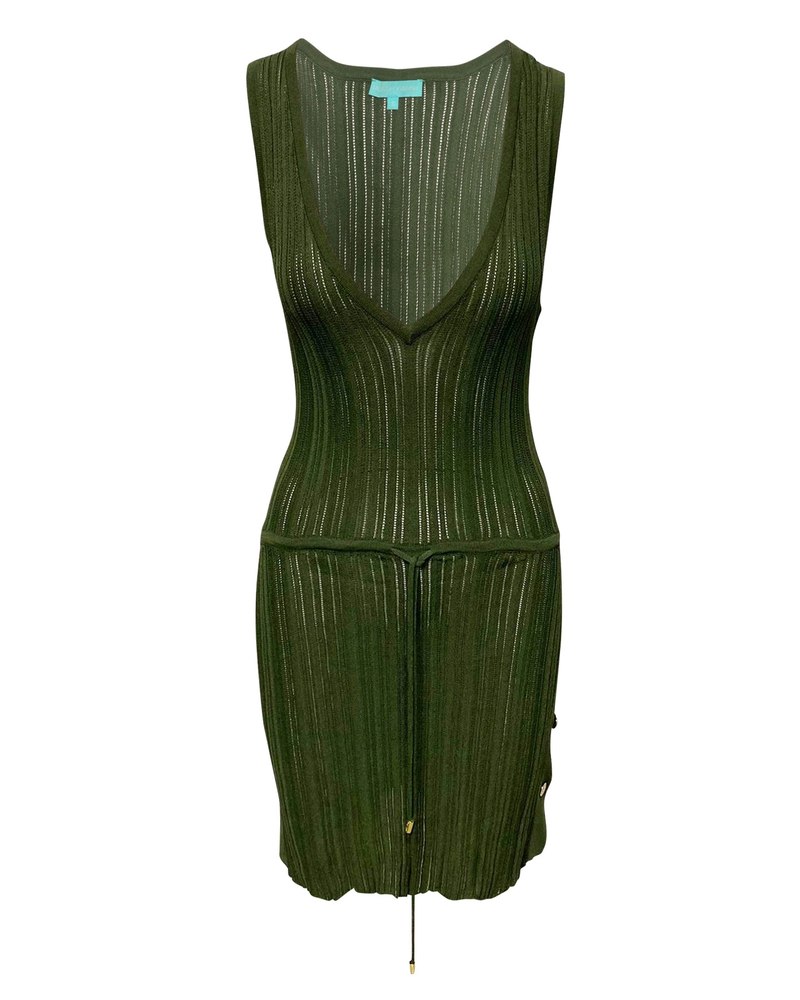 Melissa Odabash Ariana Mini Dress in Green Viscose 7766516334652