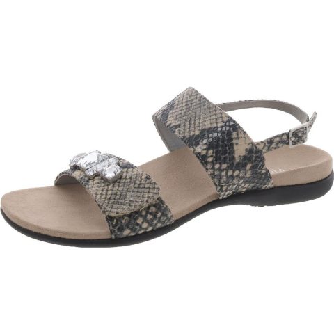 Dupre Leather Embellished Slingback Sandals