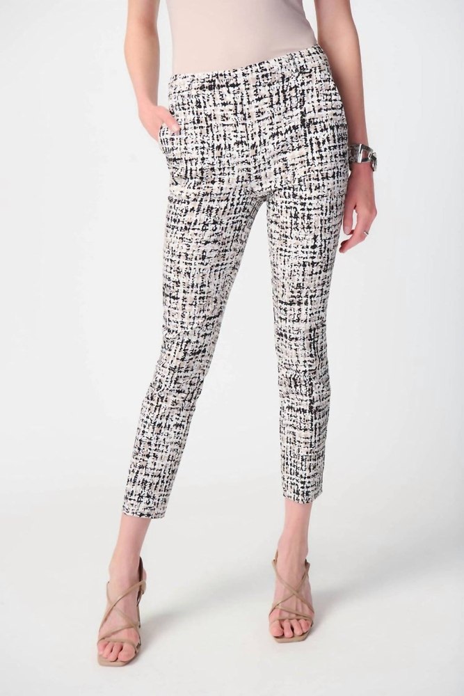 Abstract Print Millennium Pull-On Pants In Vanilla/multi 7676619685948