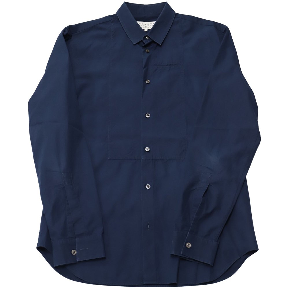 Maison Martin Margiela Bib Shirt in Navy Blue Cotton 7766543761468