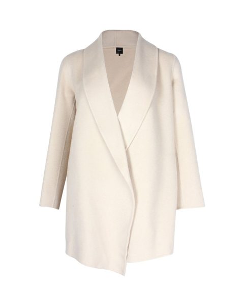 Theory Shawl Collar Short Coat in Beige Cashmere 7766544056380