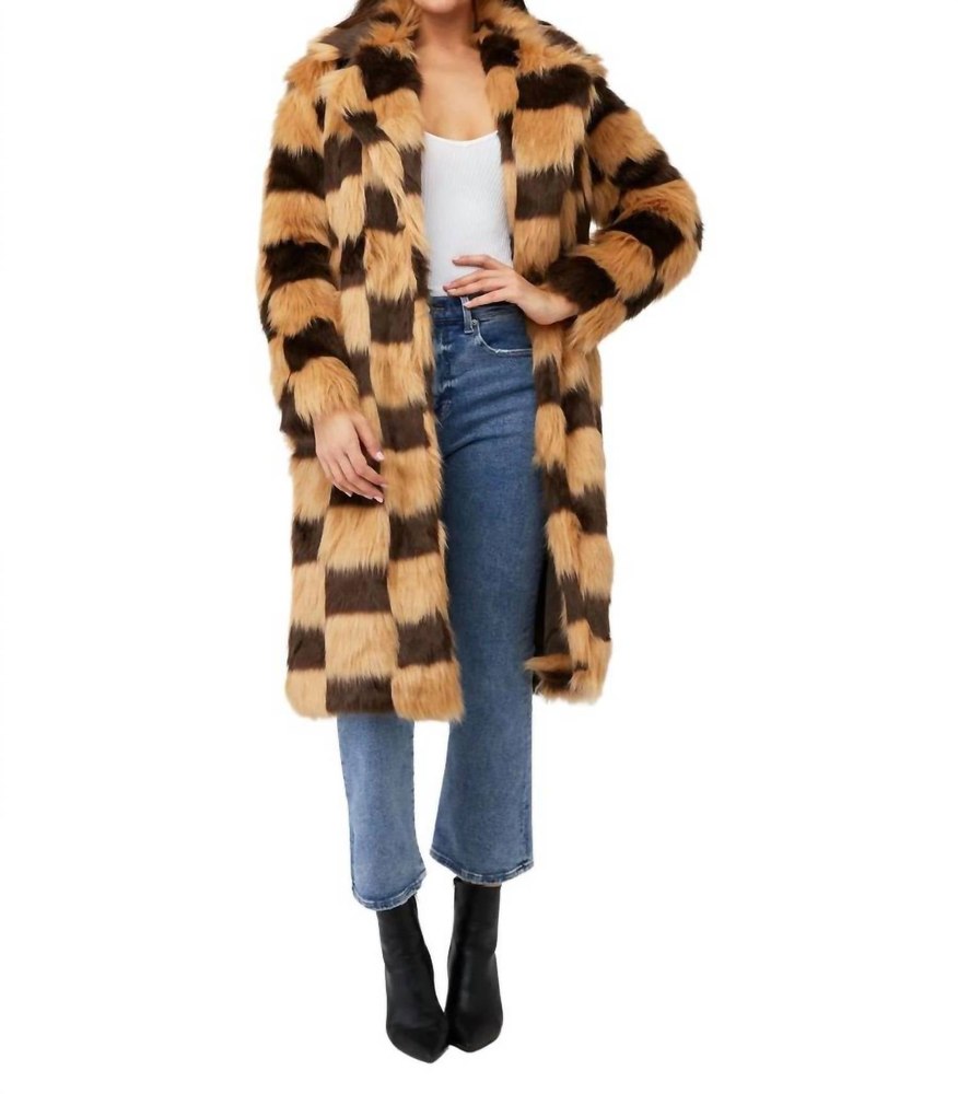 Sadie Coat In Mocha/tan