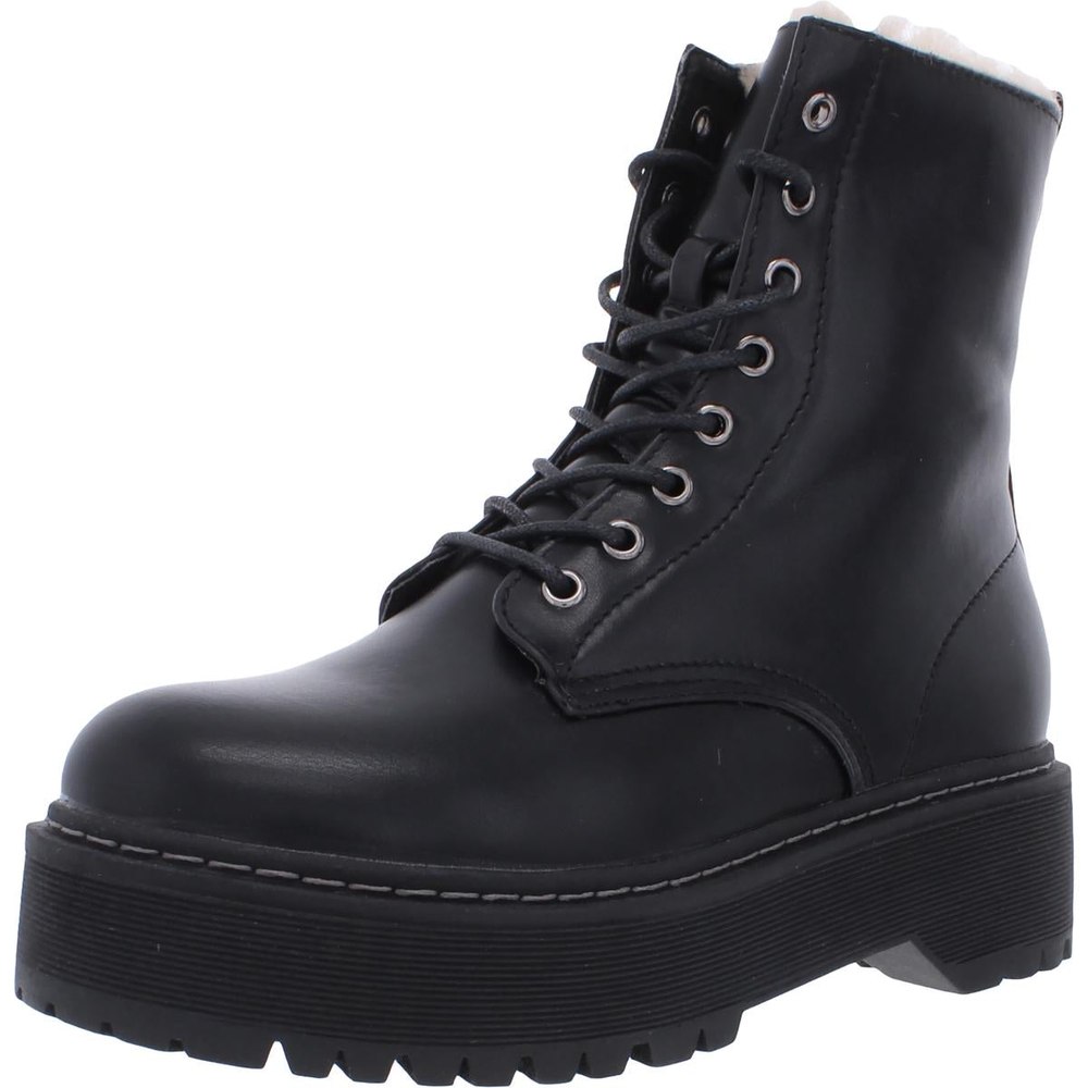 Bettyy Faux Fur Lace Up Platform Boots