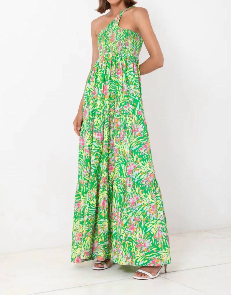 Centred One Shoulder Maxi Dress In Ischia