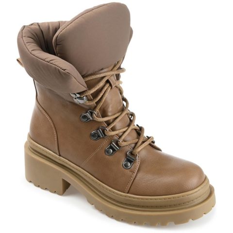 Faux Leather Lug Sole Combat & Lace-Up Boots