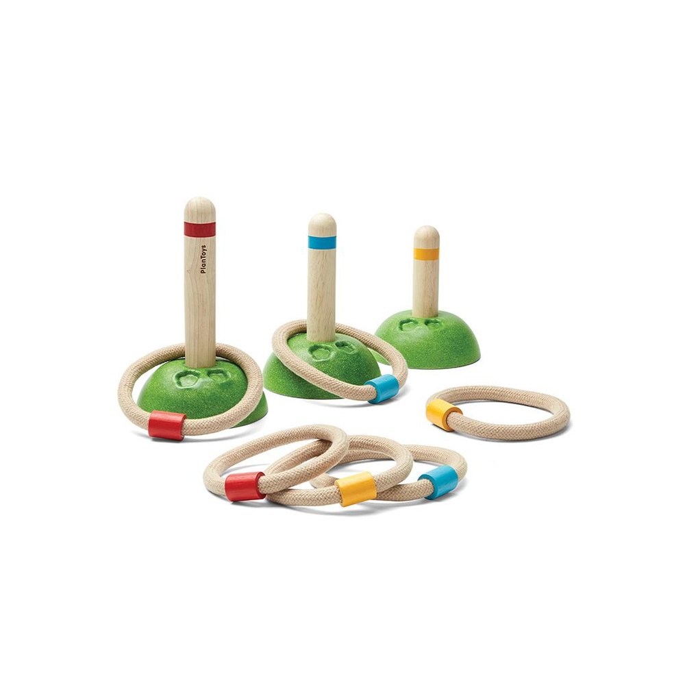 PlanToys Eco-friendly Non-Toxic Wooden Meadow Ring Toss
