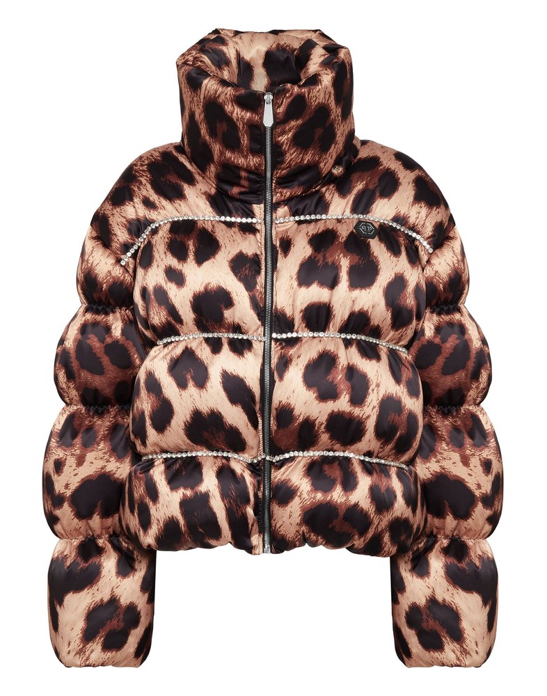 Nylon Oversized Down Jacket Leopard 7676753412156
