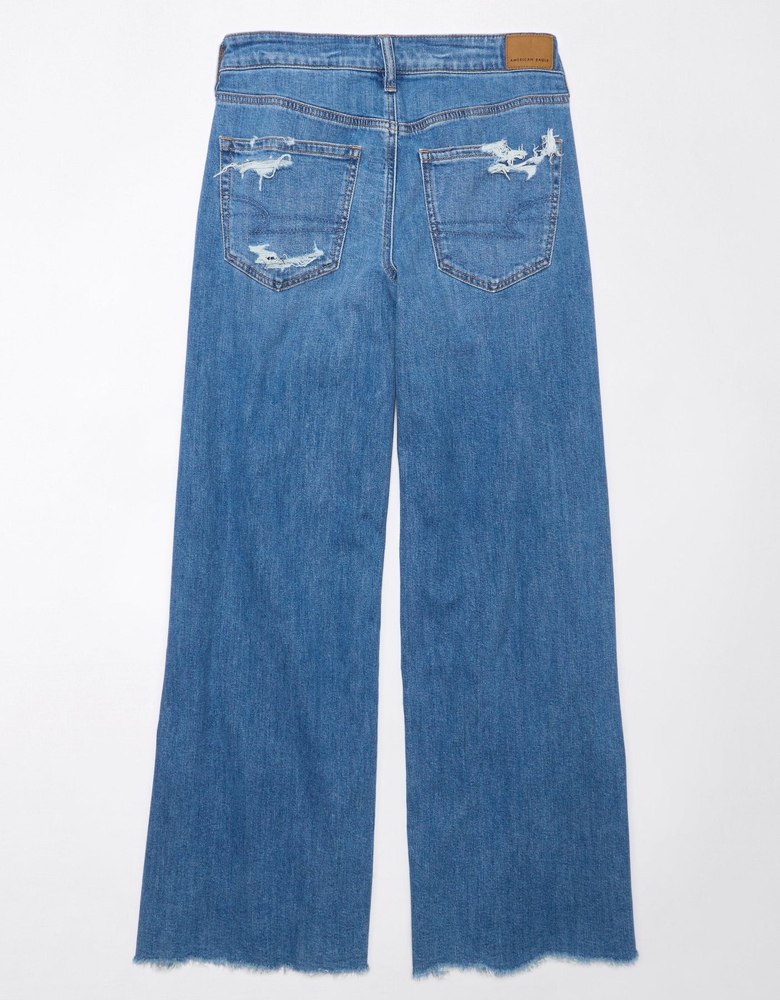 AE Dreamy Drape Ultra Wide-Leg Super High-Waisted Ripped Jean 7678394925116