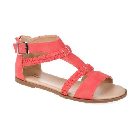 Florence Faux Leather Braided Flat Sandals