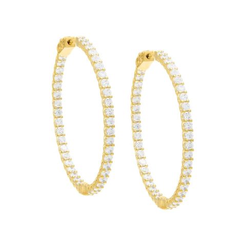 CZ Thin Round Hoop Earring
