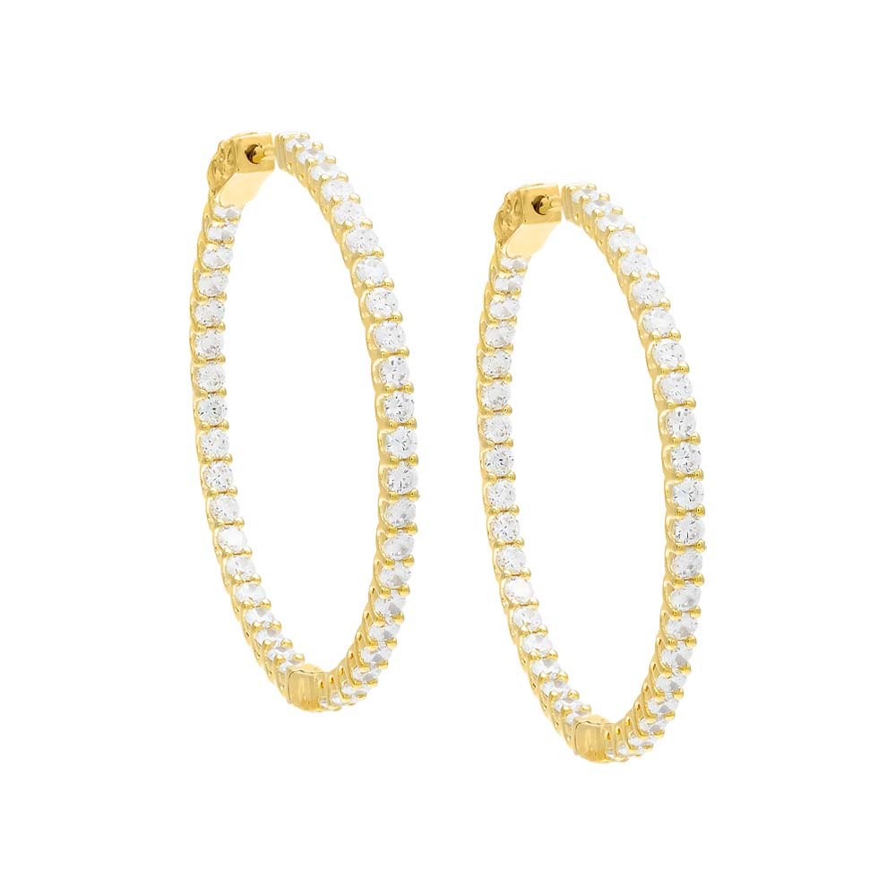 CZ Thin Round Hoop Earring