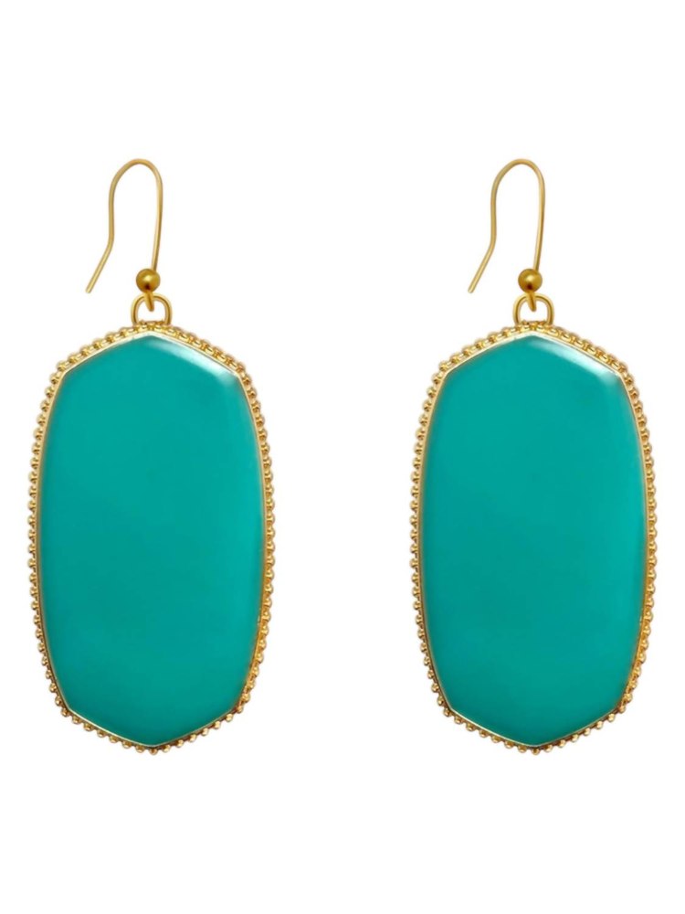 Women’s Hexagon Dangle Earrings In Turquoise 7832131764284