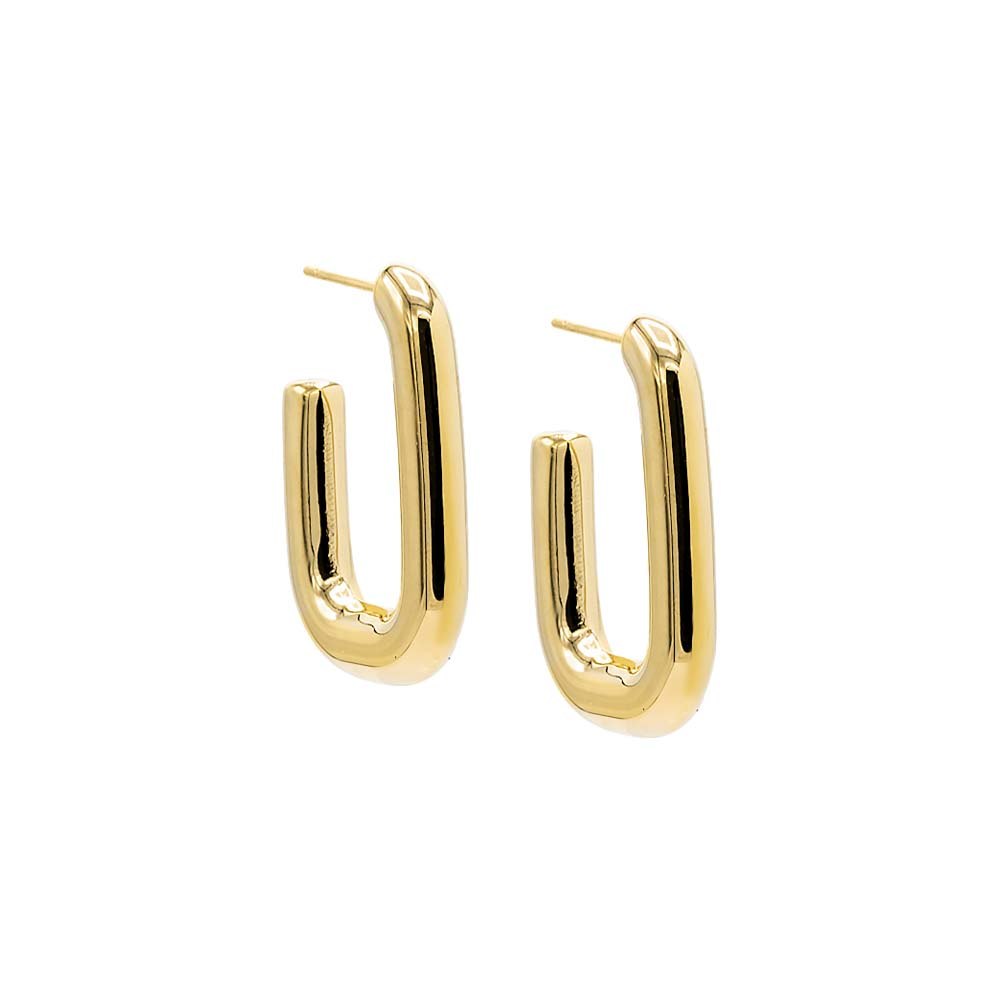 Solid Chunky Open U-Shape Hoop Earring