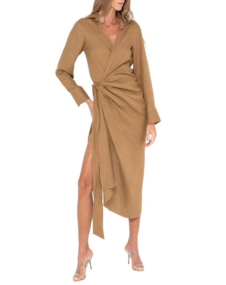 Fernanda Wrap Dress In Ginger 7703566647356