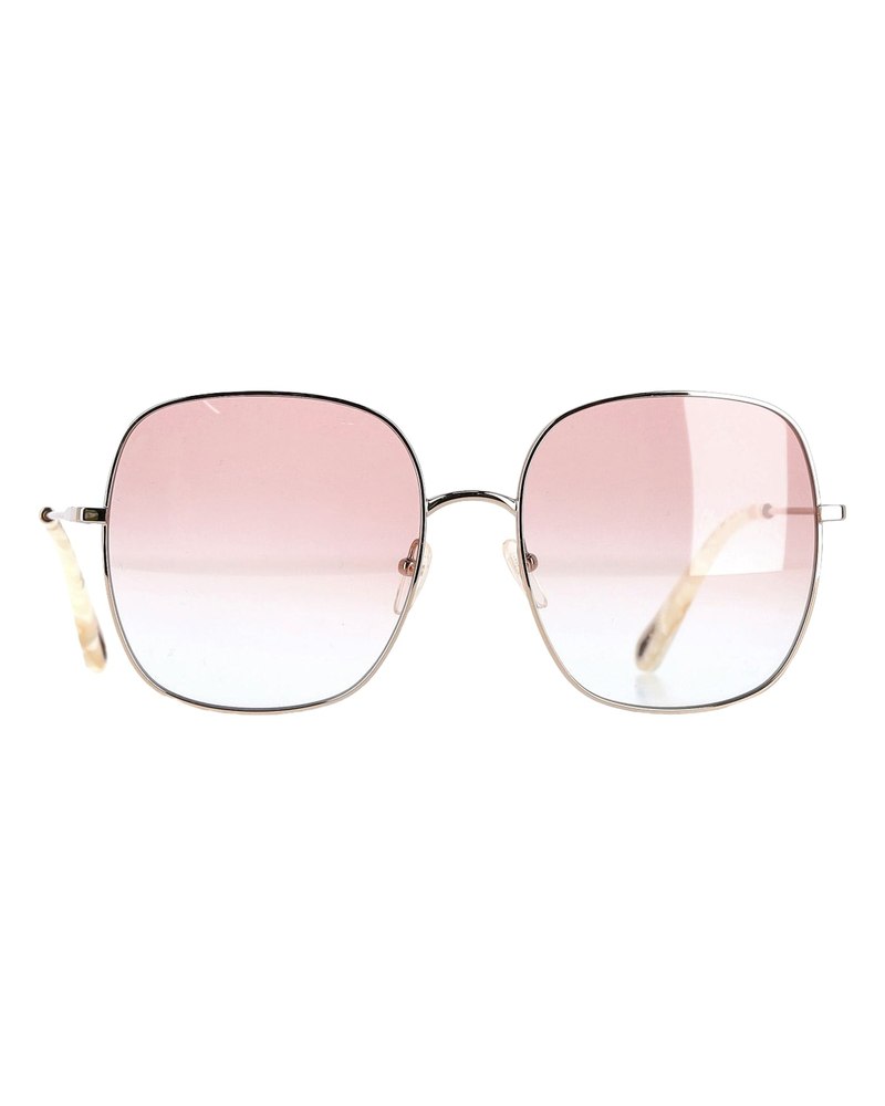 Chloé Joni Oversized Square-Frame Sunglasses in Pink Metal