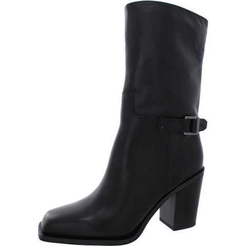 Vance Buckle Square Toe Mid-Calf Boots