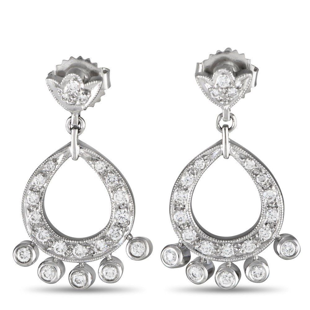Leslie Greene 18K White Gold 0.65ct Diamond Drop Earrings LG25-020124