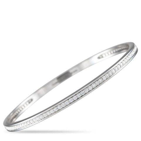 Cartier 18K White Gold 2.50ct Diamond Eternity Bangle Bracelet CA06-012224