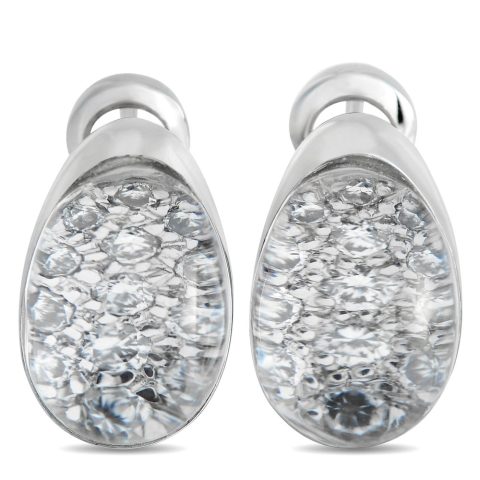 Cartier Myst 18K White Gold Rock Crystal Earrings CA04-031124