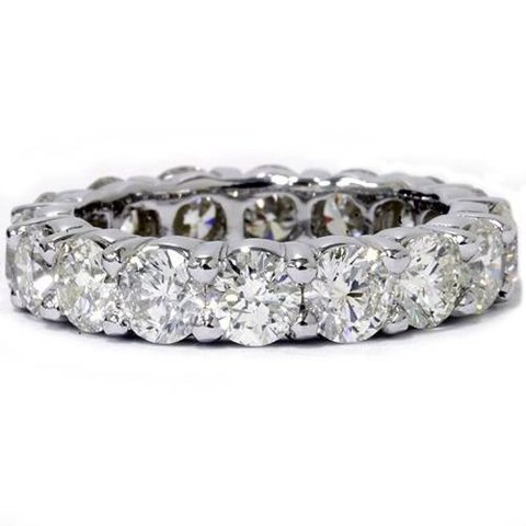 5ct Prong Diamond Eternity Ring 14K White Gold Wedding Band