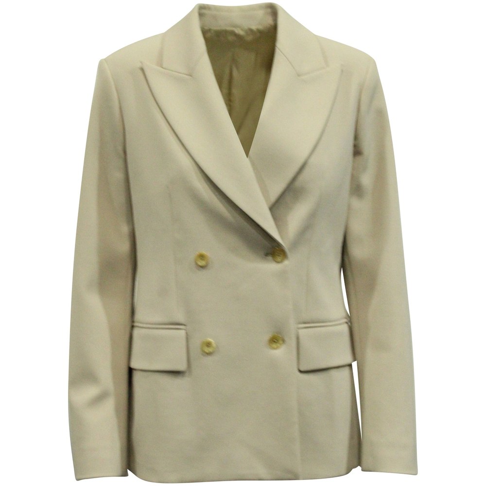Joseph Double Breasted Coat in Beige Wool 7703678484540