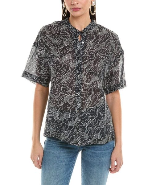 ALPHA STUDIO Semi-Sheer Top