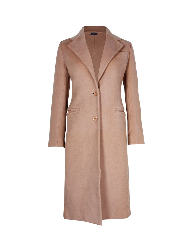 Joseph Button-Front Long Car Coat in Brown Wool 7703684120636