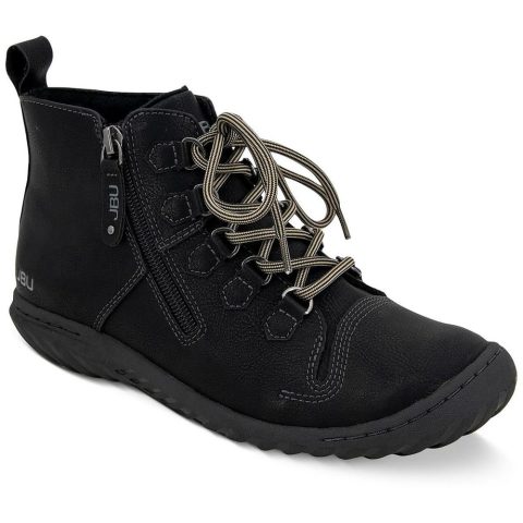 Della Faux Leather Faux Fur Ankle Boots