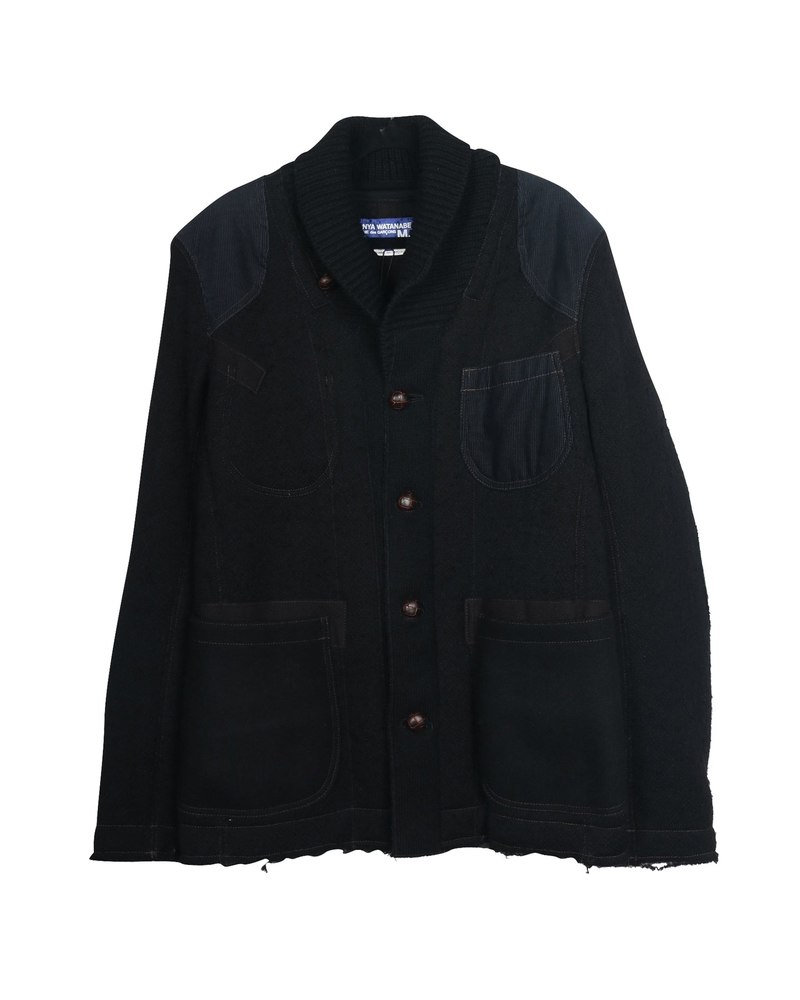 Junya Watanabe Comme Des Garcons Man Work Wear Jacket in Black Wool 7703686185020