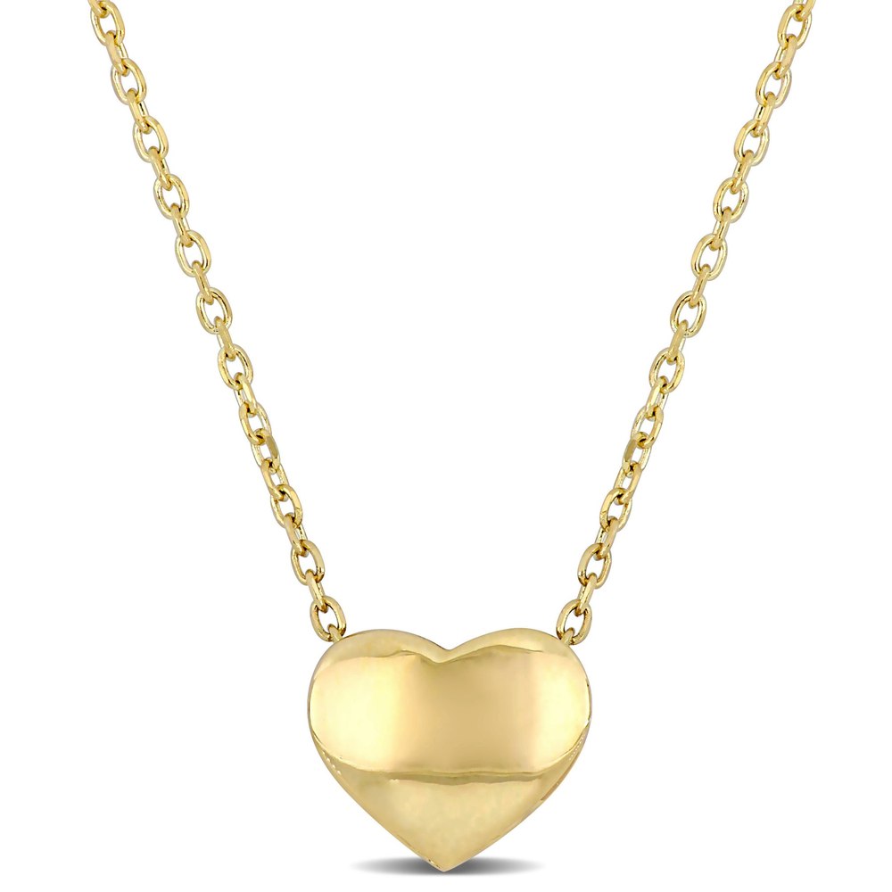 Mimi & Max Classic Heart Necklace with Chain in 10k Yellow Gold – 17 in